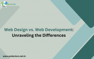 this image is about web design vs. web development